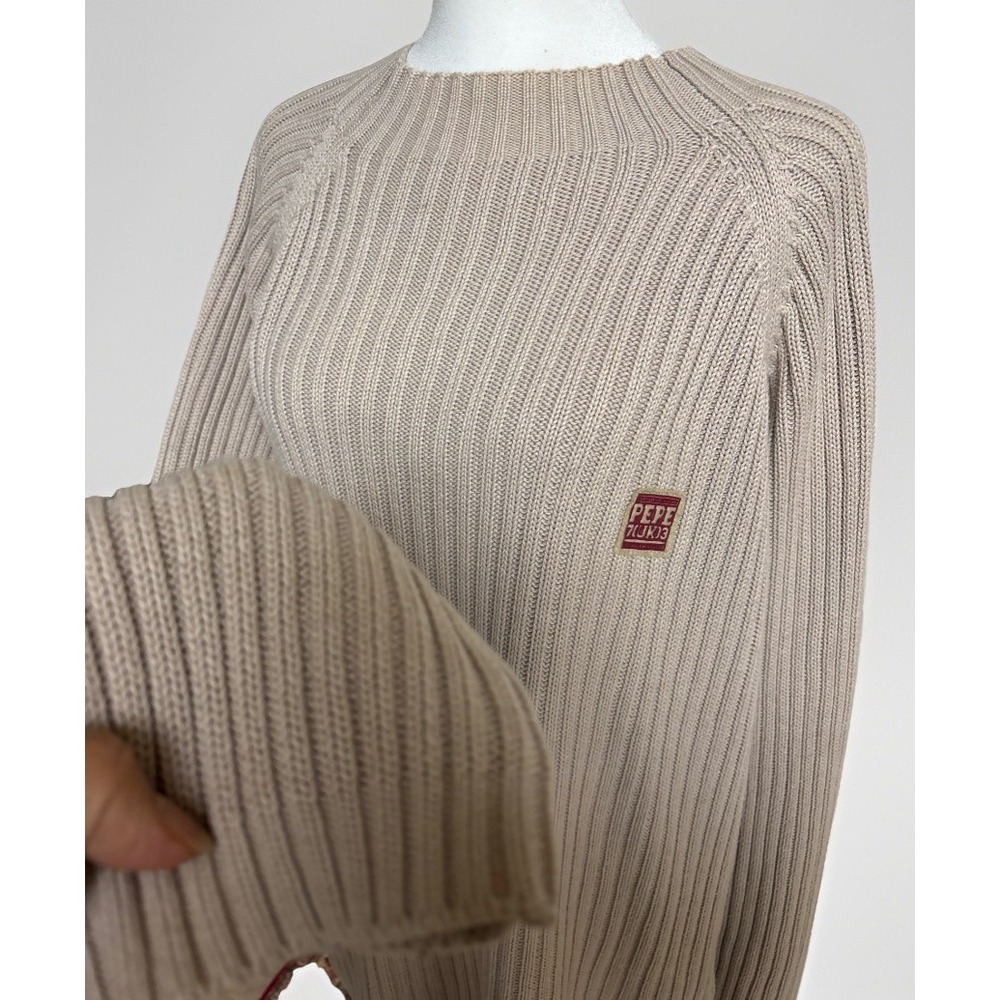 Vintage Authentic UK Pepe Jeans London ribbed crewneck sweater Beige Men's XL